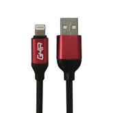 Cable Usb Tipo Lightning Ghia 1 Metro Color Negro Con Rojo